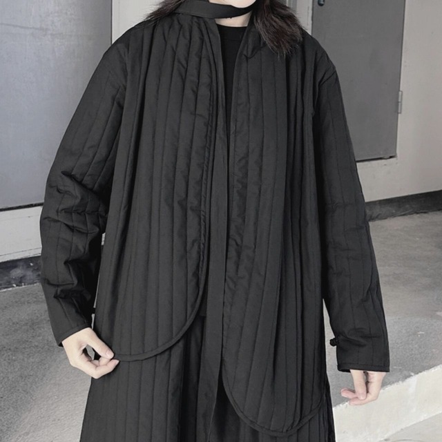 Asymmetric quilted short coat C0756