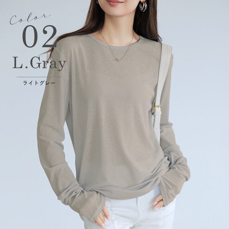 シアートップス ロンt シアー トップス 長袖 半袖 五分袖 t