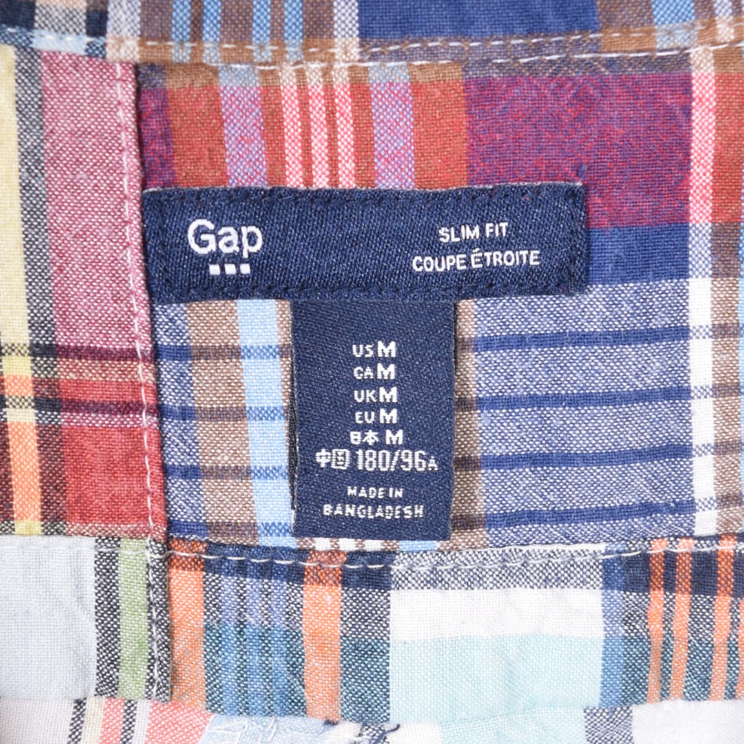 チェック ネイビー メンズ L アメカジ シャツ USA古着 90s 長袖 ネイビー アメカジ メンズ L マドラスチェック USA古着 長袖 シャツ