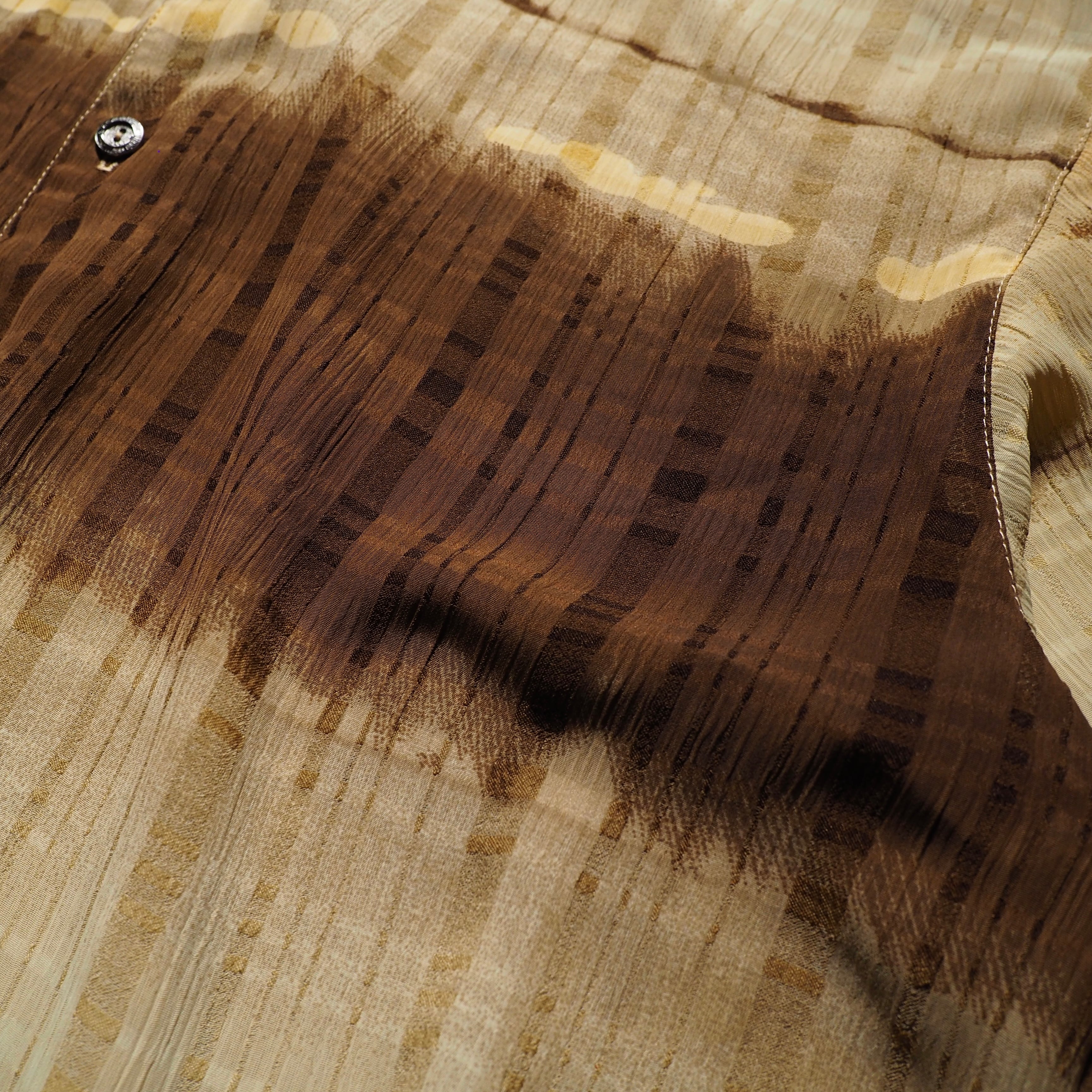 1990s ” Bassiri ” Over Dyed Design vintage Drape loose sheer shirt (made in Usa)