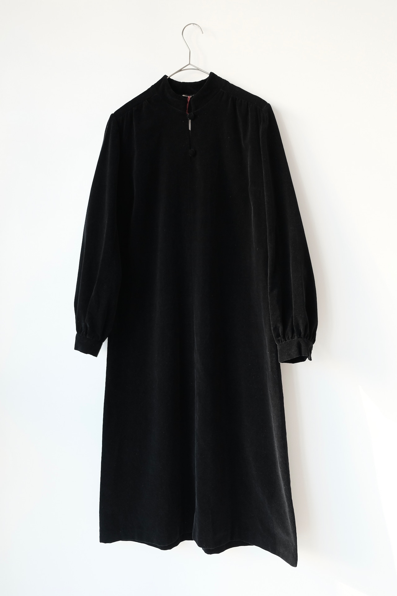 Minimal black velvet dress