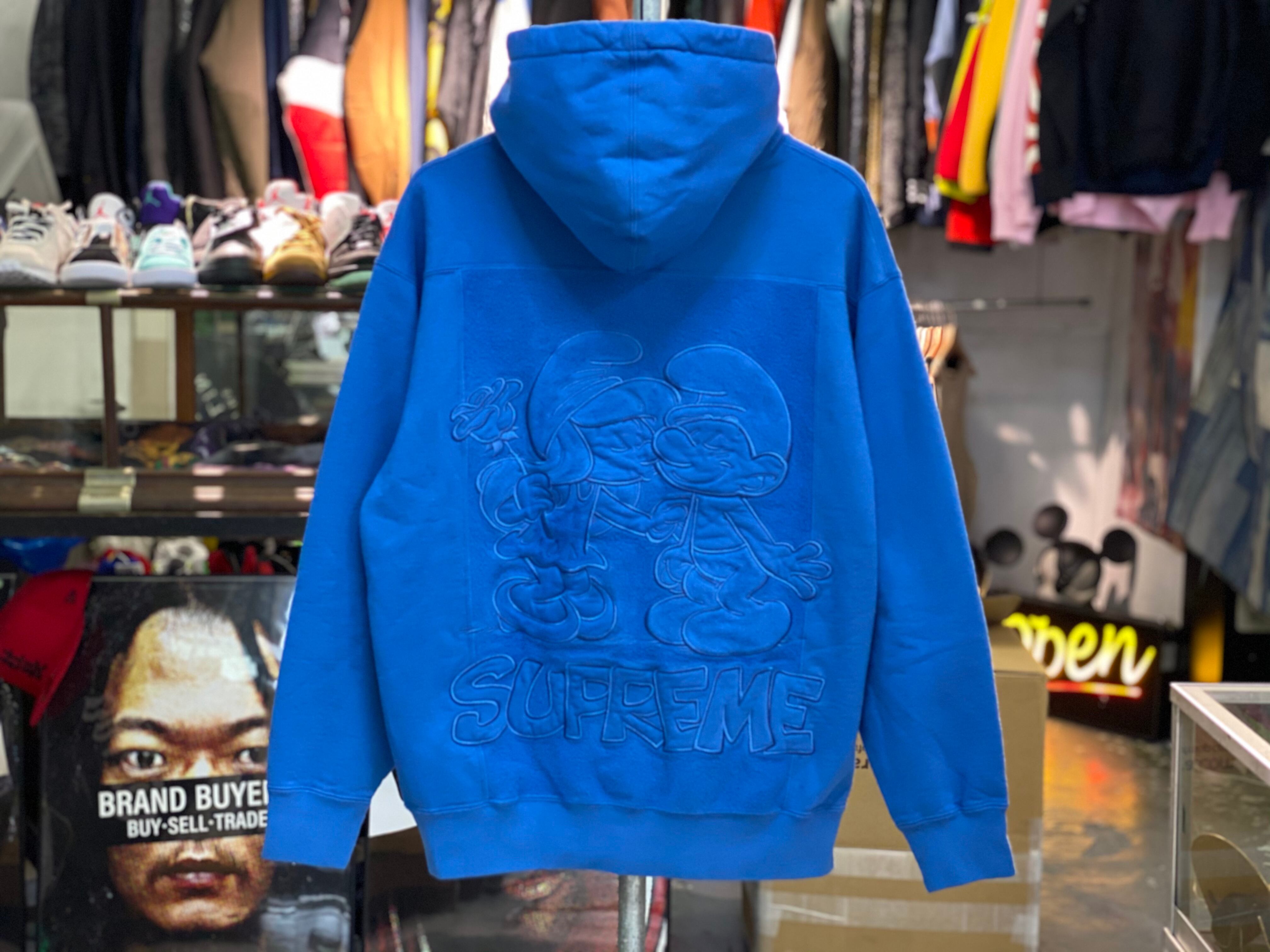 Supreme 20AW × SMURFS HOODED SWEATSHIRT MEDIUM Pale Royal  