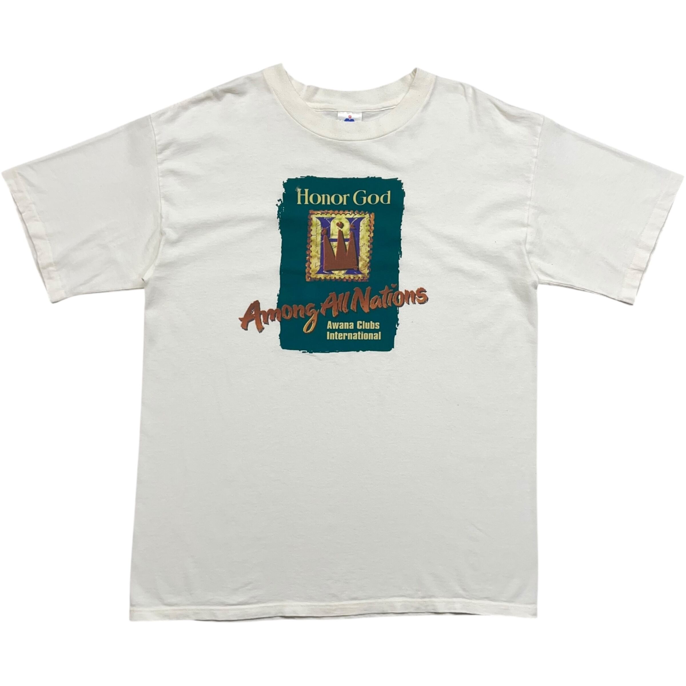 《L》H.L.MILLER Tシャツ フロントプリント アワナクラブ ホワイト シングルステッチ USA製 90年代 vintage no.8307