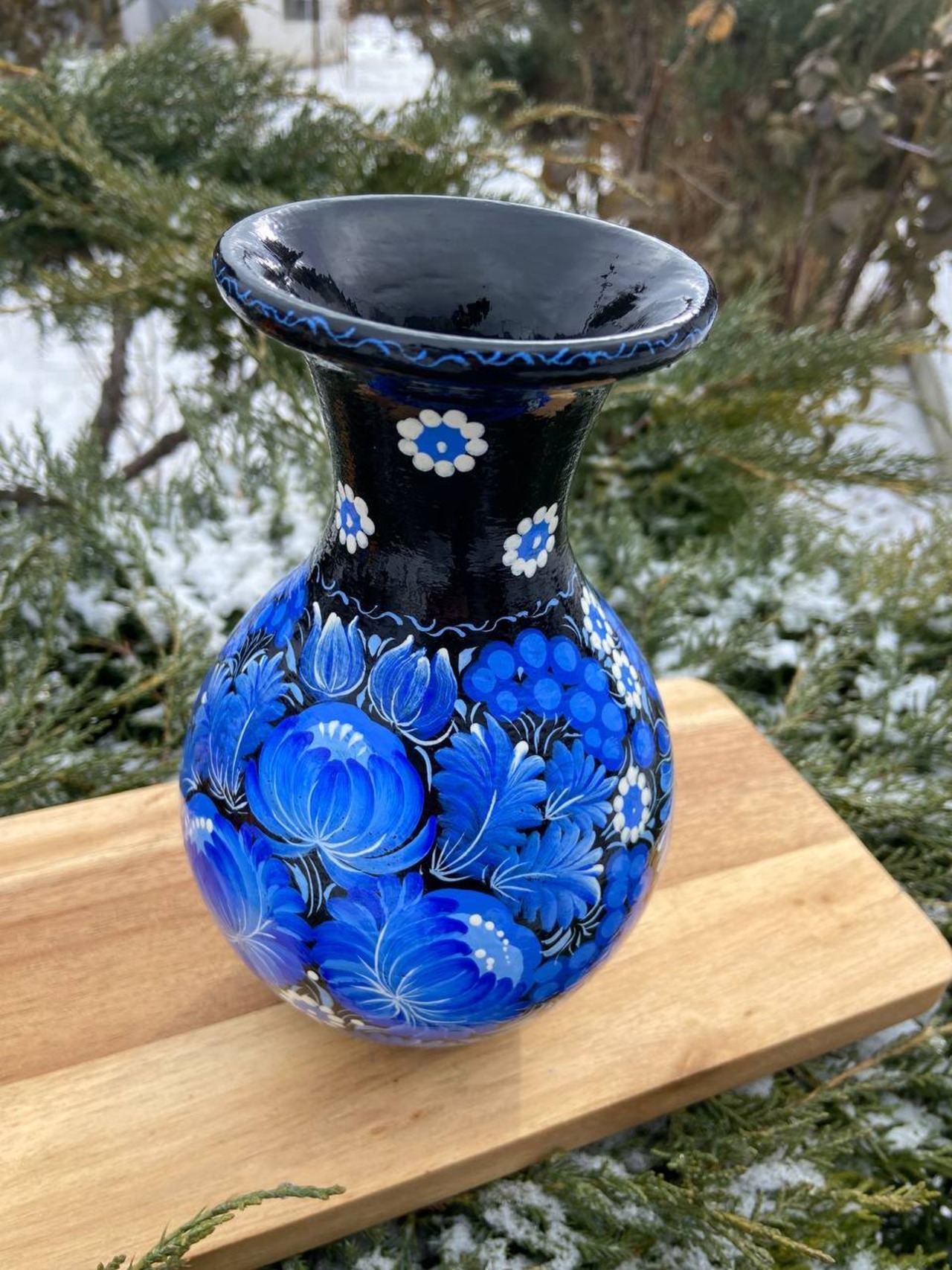 ペトリキウカ塗り　木製花瓶 （ホロベッツ作） - 7