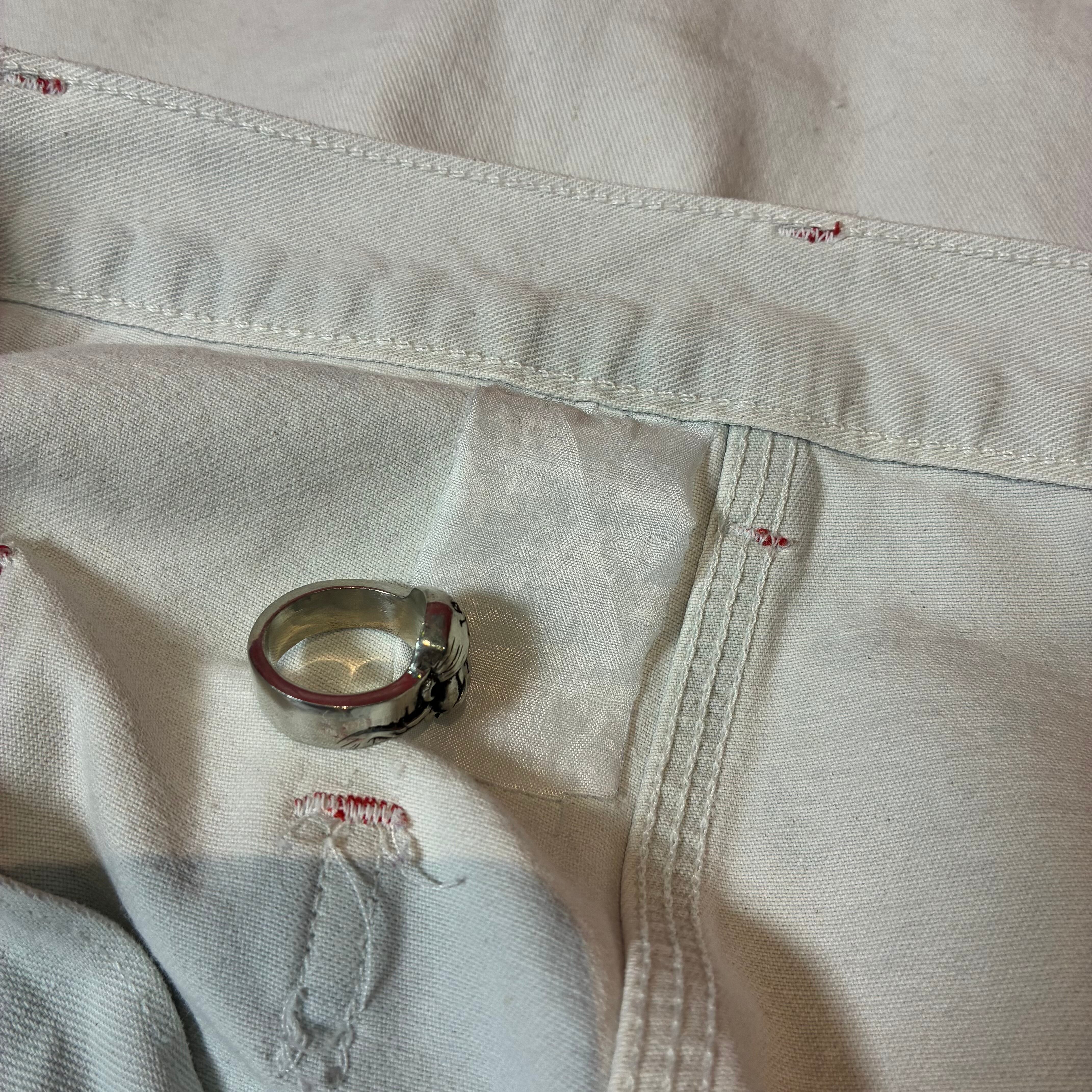 90s USA製 Carhartt ダブルニーペインターパンツ 白 コットンワーク