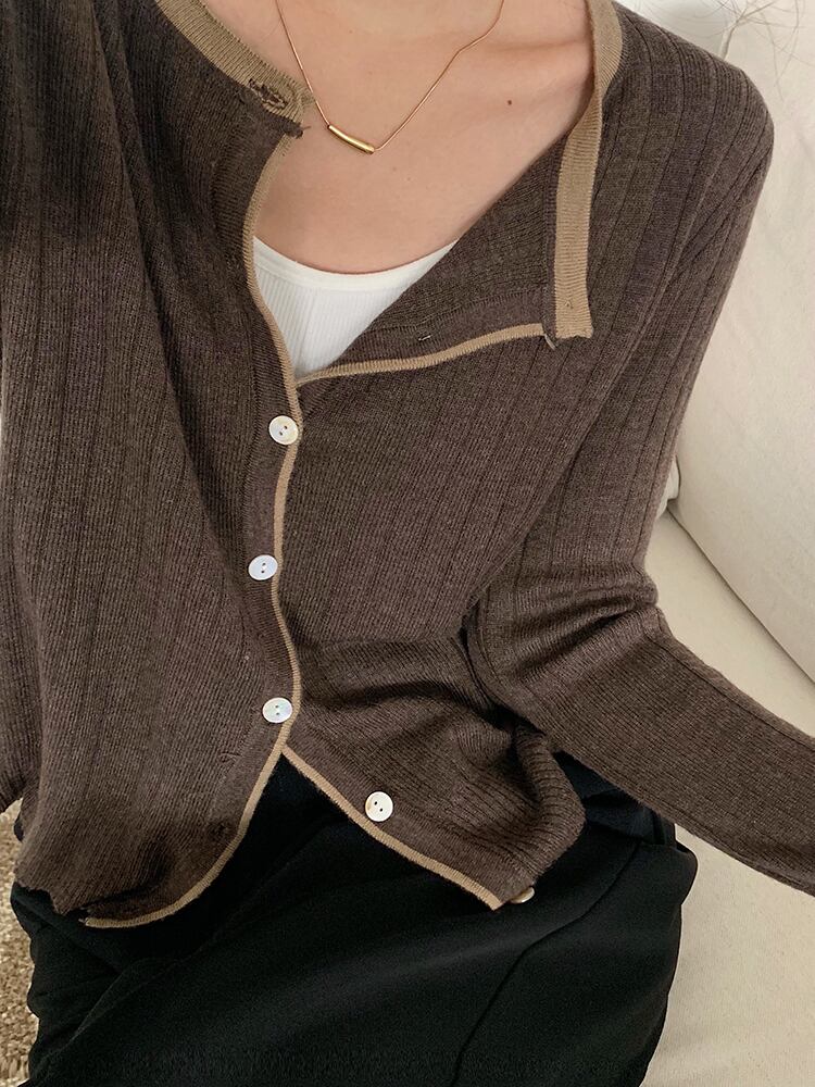 カーディガンセーター スタンダードオータムスタイルスリムトップス ロング レトロ 秋物 ヨーロピアン ビッグFスモールZ韓国12680739218