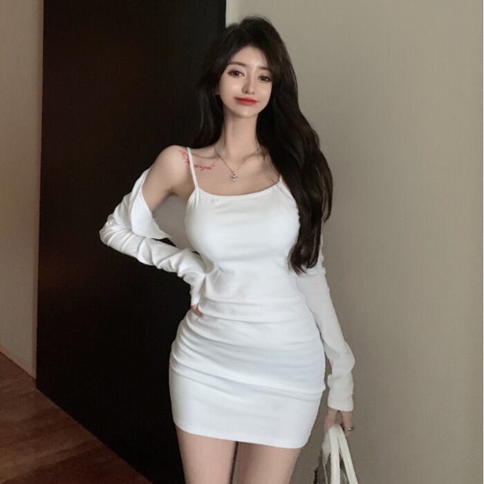 ドレス 長袖スリーブショートカーディガンセット ロング ドラファッションホール24564068453