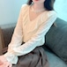 シアーネックフリルヨークレースブラウス ・78722
