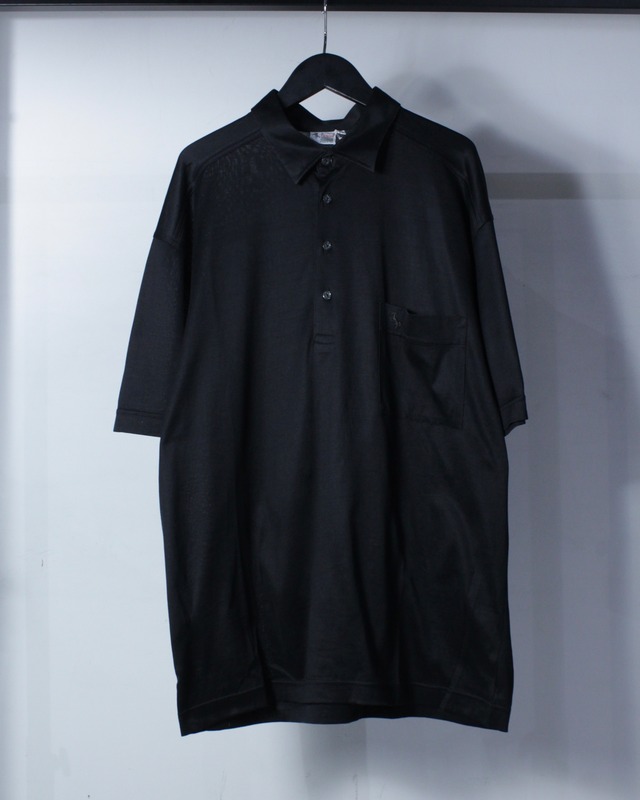 【Caka BLACK】Logo Embroidery Euro Vintage Polo Shirt
