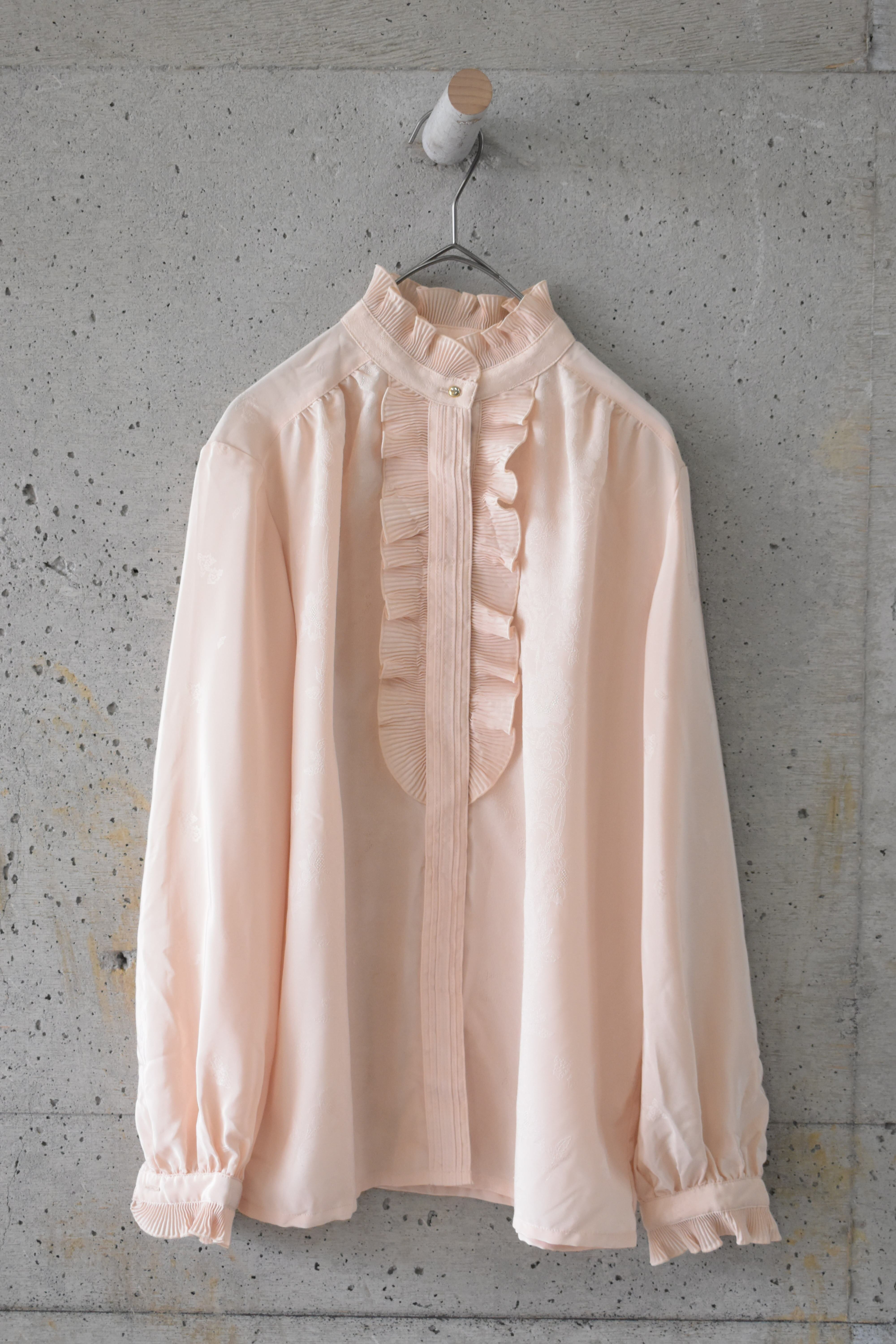 Pink beige frill blouse