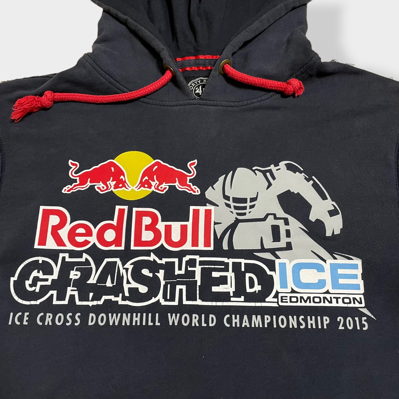 【47】レッドブル アイスクロス redbull crashed icd パーカー ロゴ プリントプルオーバー スウェット フーディー hoodie M FORTY SEVEN BRAND くすみカラー us古着