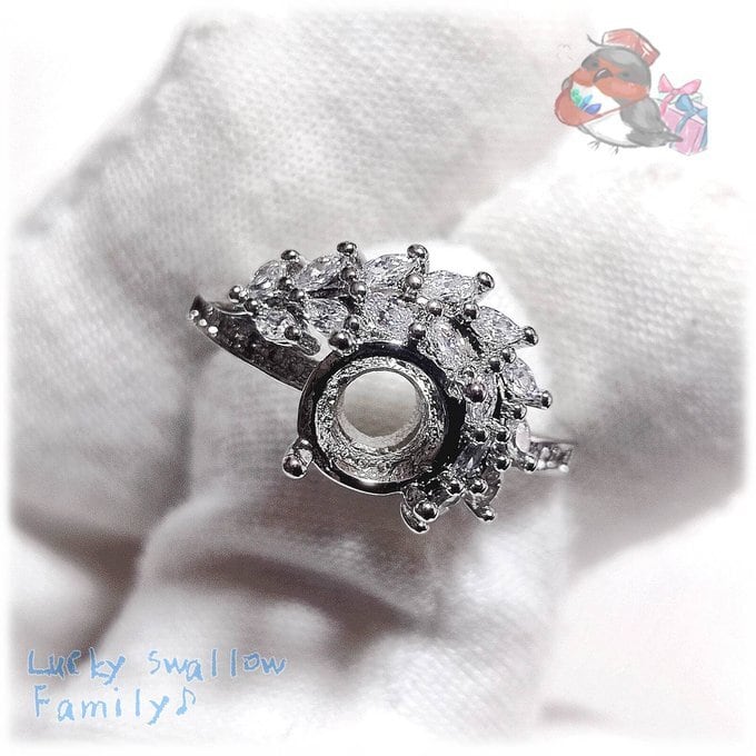 ◇ 8mm 空枠 フリーサイズ リング ラウンド 単品 1個 指輪 No.6616