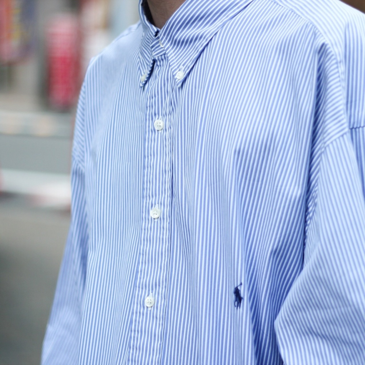 Ralph Lauren スーパーオーバーサイズストライプシャツ 【FF-0879】 | cv