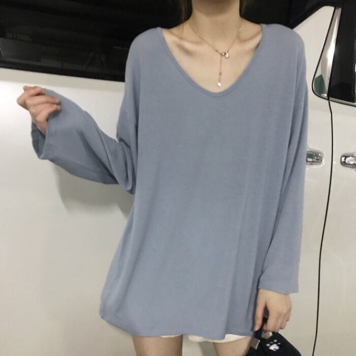 春の婦人服2020新しいファッションTシャツボトミングシャツウエスタンスタイルのルーズで薄いVネックの用途の広いトップインタイド 1号婦人59825097390