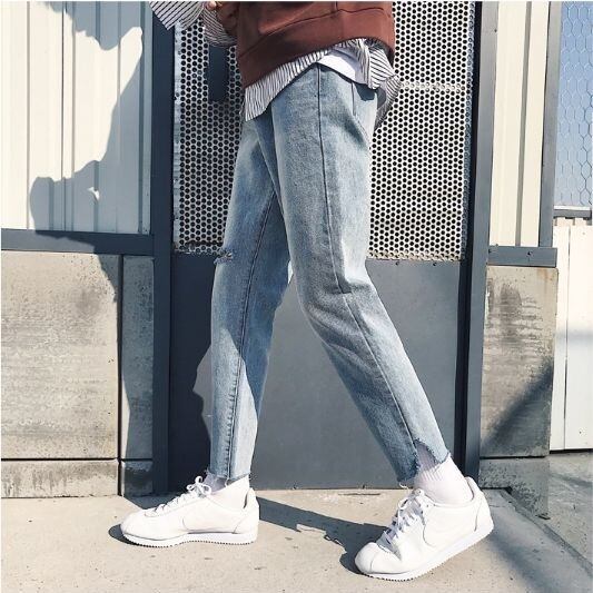 デニム ジーパン ジーンズ カジュアル ダメージ スリム