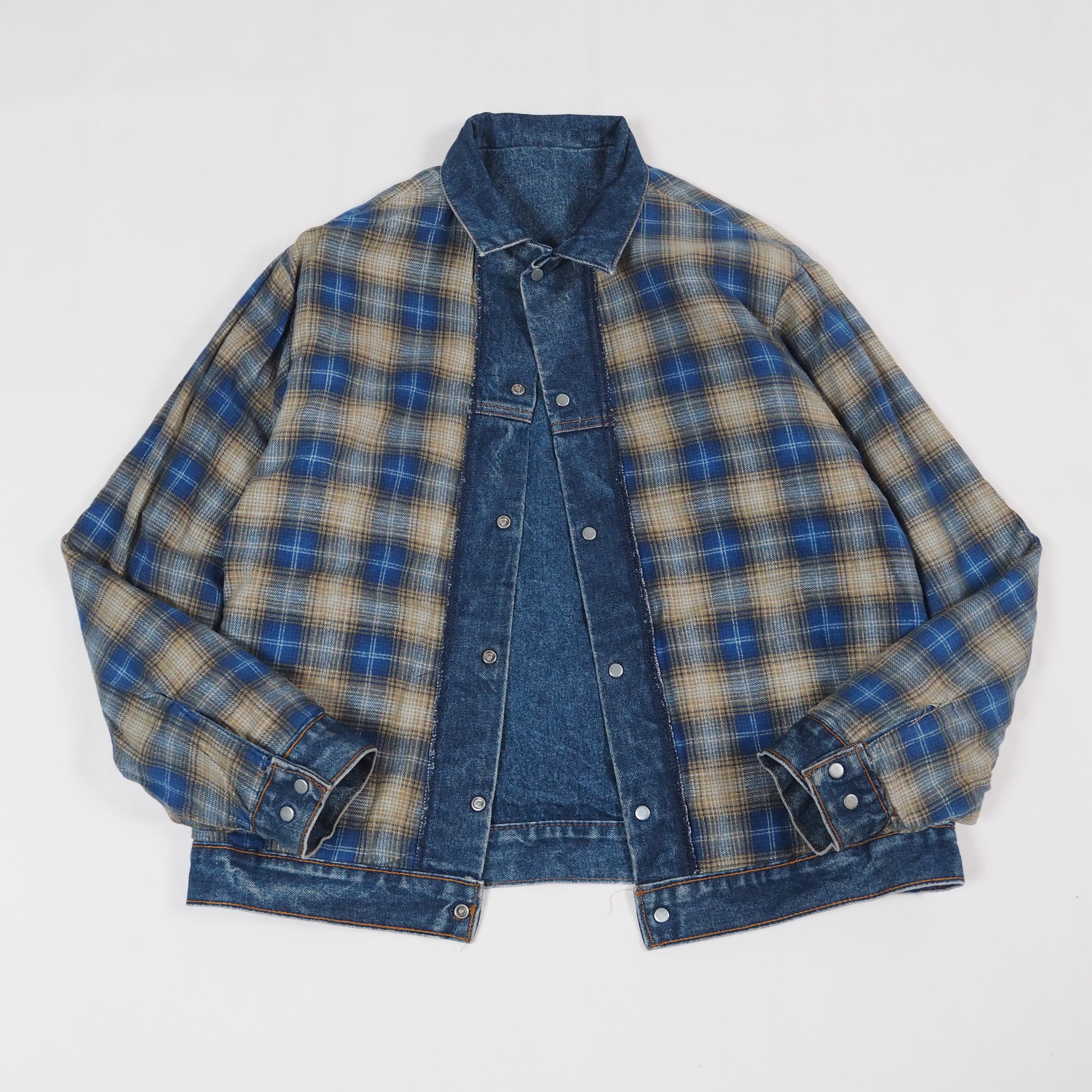 HAGGAR Flannel Lined Denim Jacket L 80’s 70's デニムジャケット