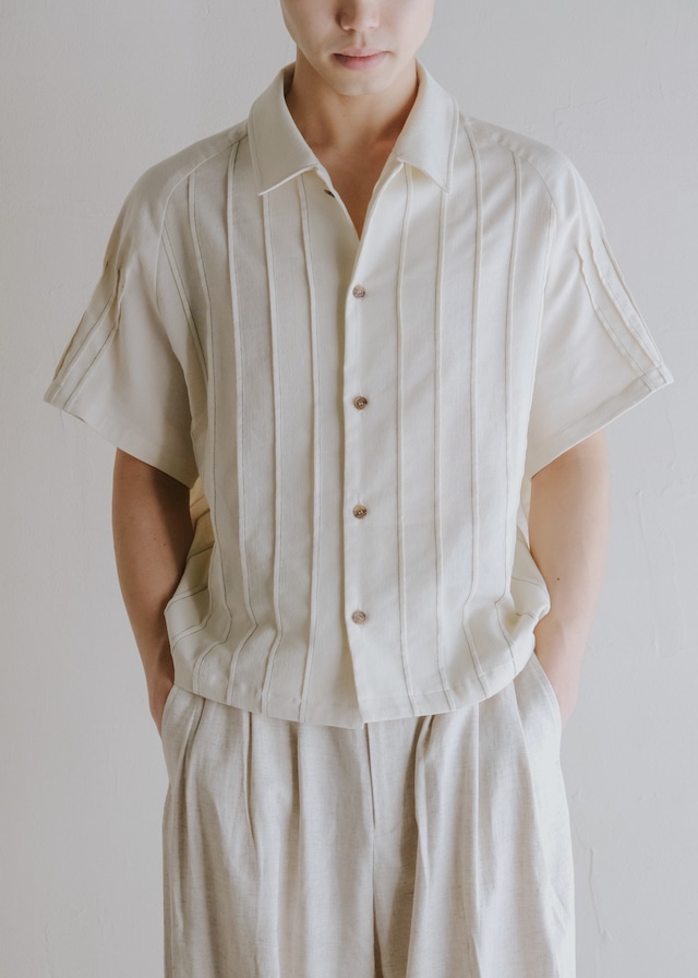 HOMO LUDENS 26SS pintuck raglan shirt / Ivory