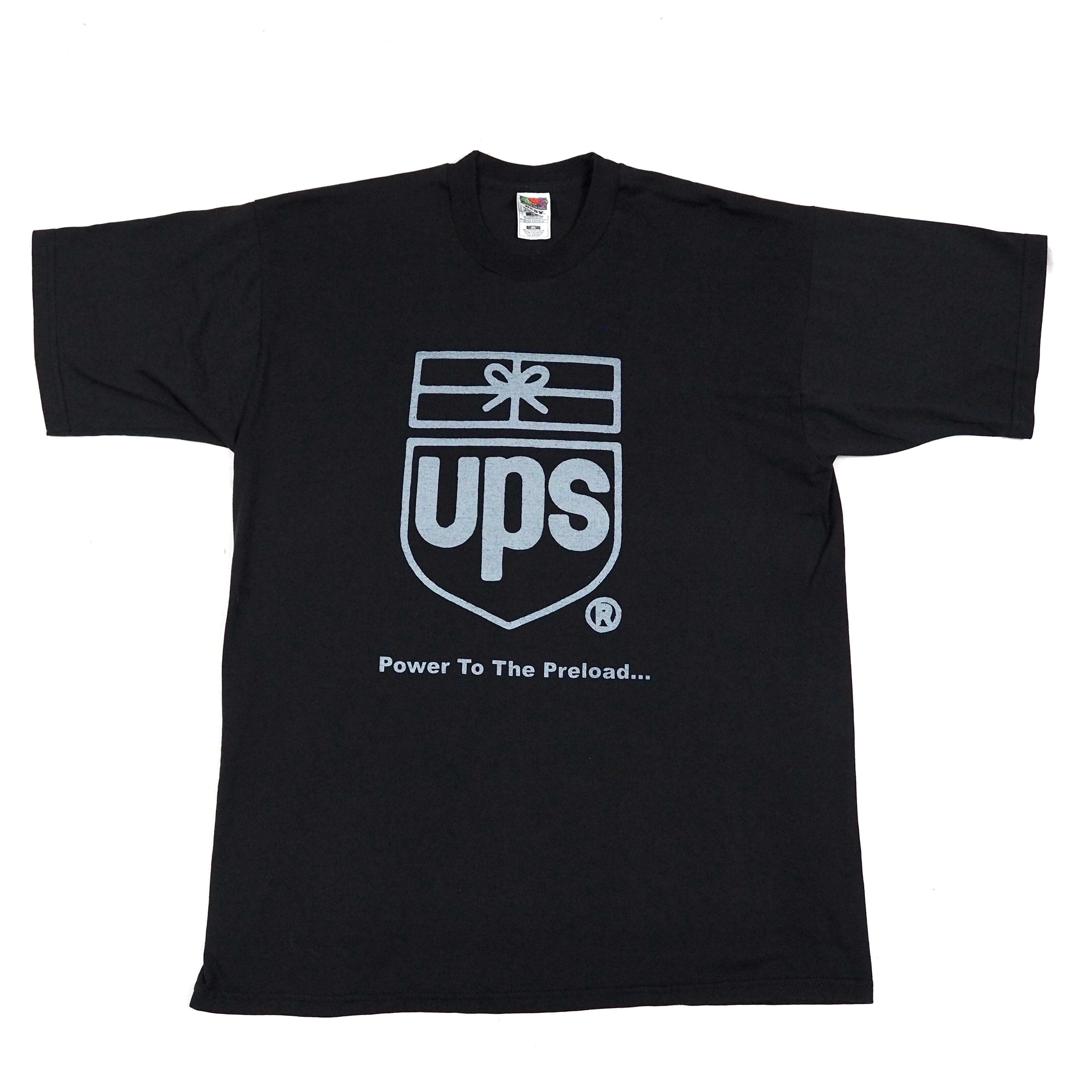 UPS logo t-shirt black XL /00's FRUIT OF THE LOOM ロゴTシャツ ブラック