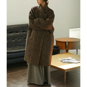 レトロツィード スタンドカラーコート W01362