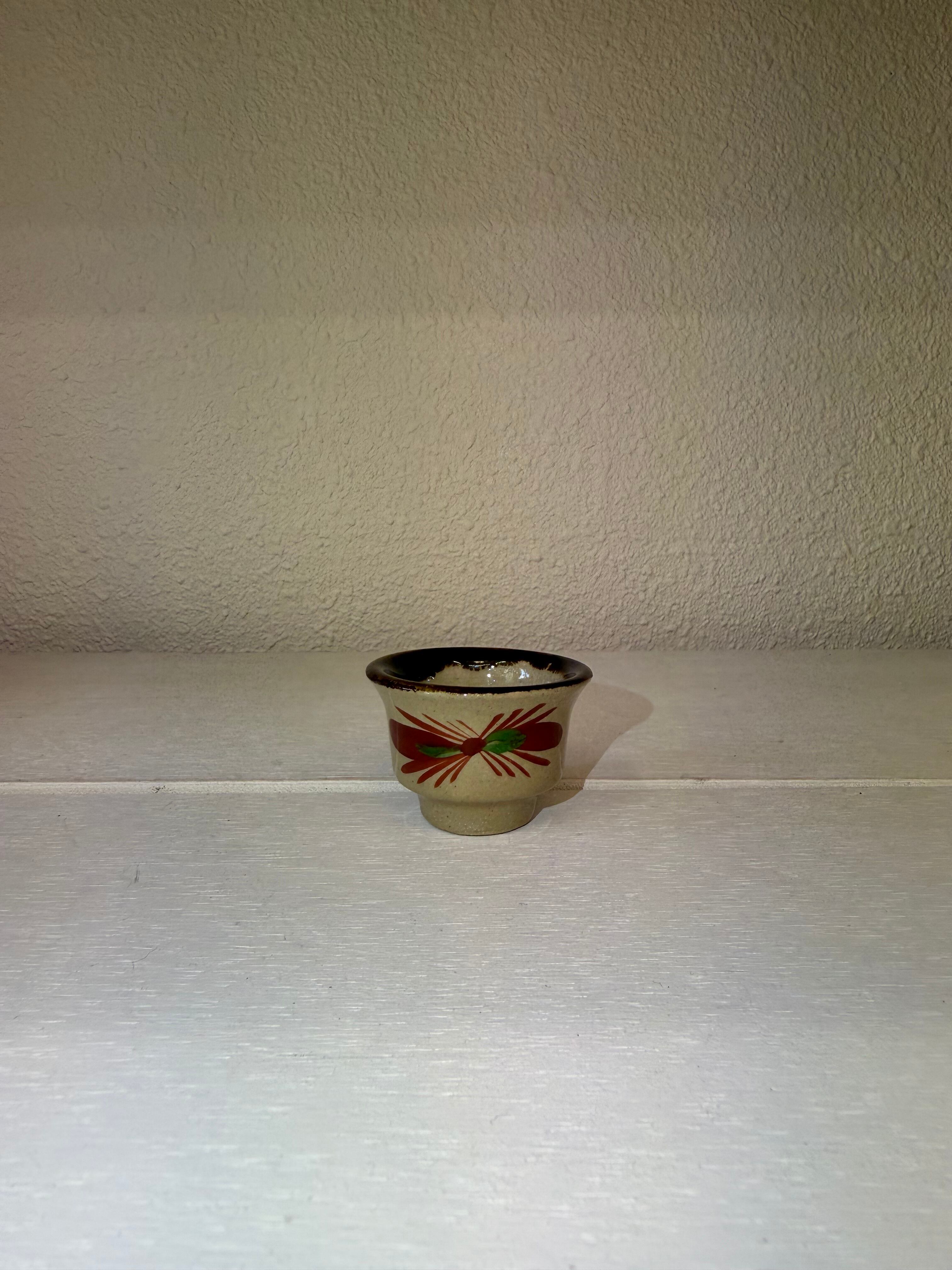 胡差焼 赤絵 お猪口(小)