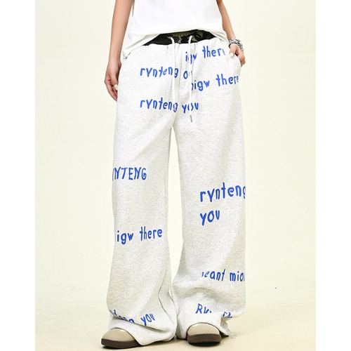 front lettering design sweatpants　フロントレタリングデザインスウェットパンツ　J1219