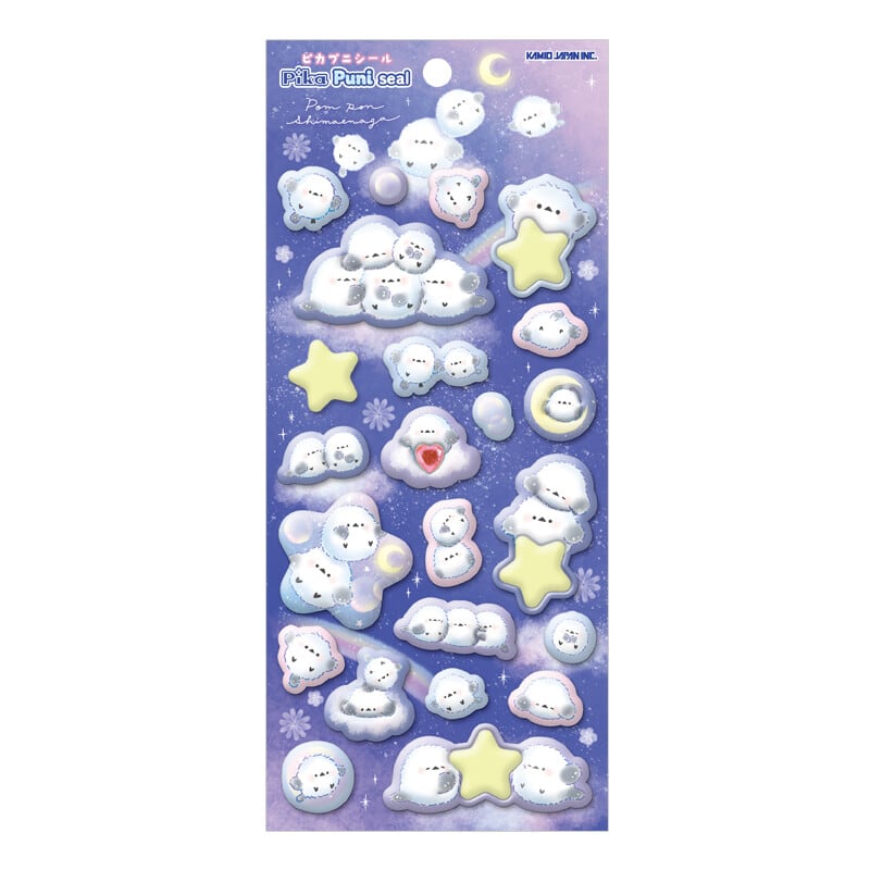 PIKAPUNIシール 蓄光 立体ぷにぷにシール カミオジャパン ぽんぽん