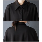 ブラック 裾レース ワンピース  00057