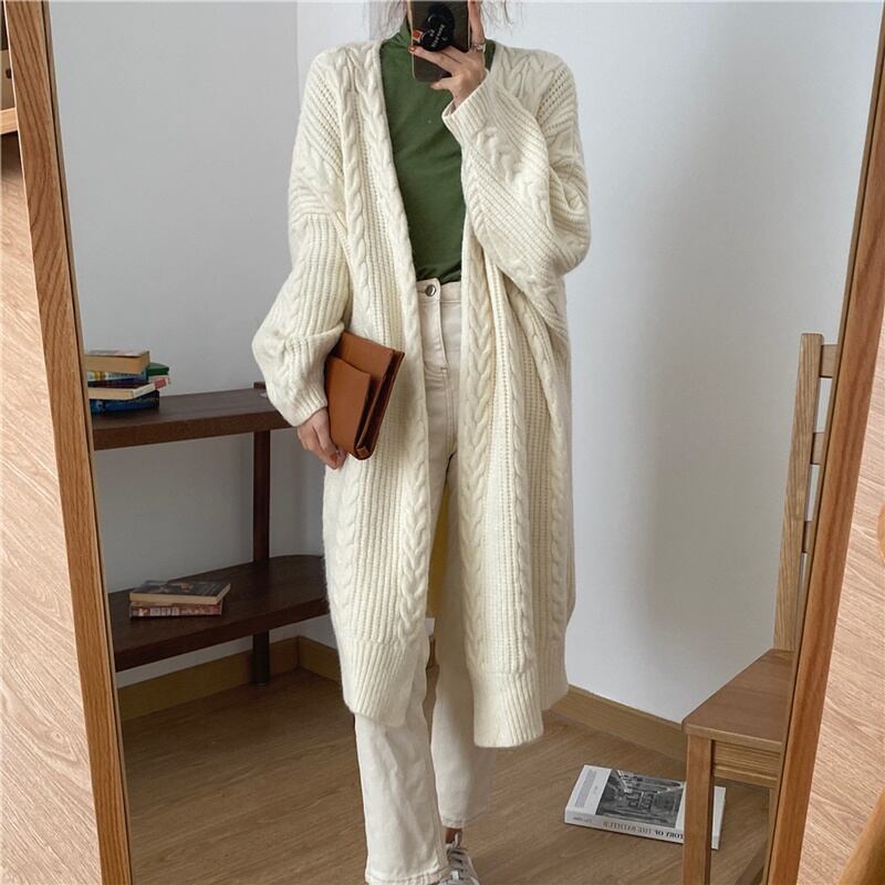 Long knit cardigan 2colors RW0043