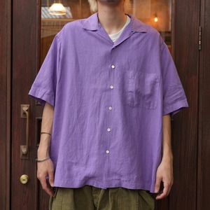HERILL(へリル) 26SS "Linen Opencollar shirts" -Purple-