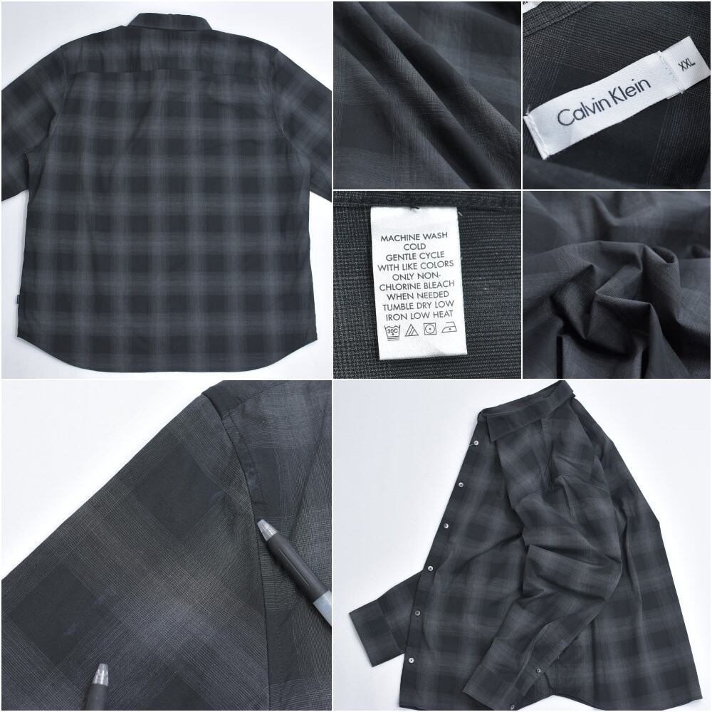 00s Calvin Klein カルバンクライン オンブレチェック コットンシャツ