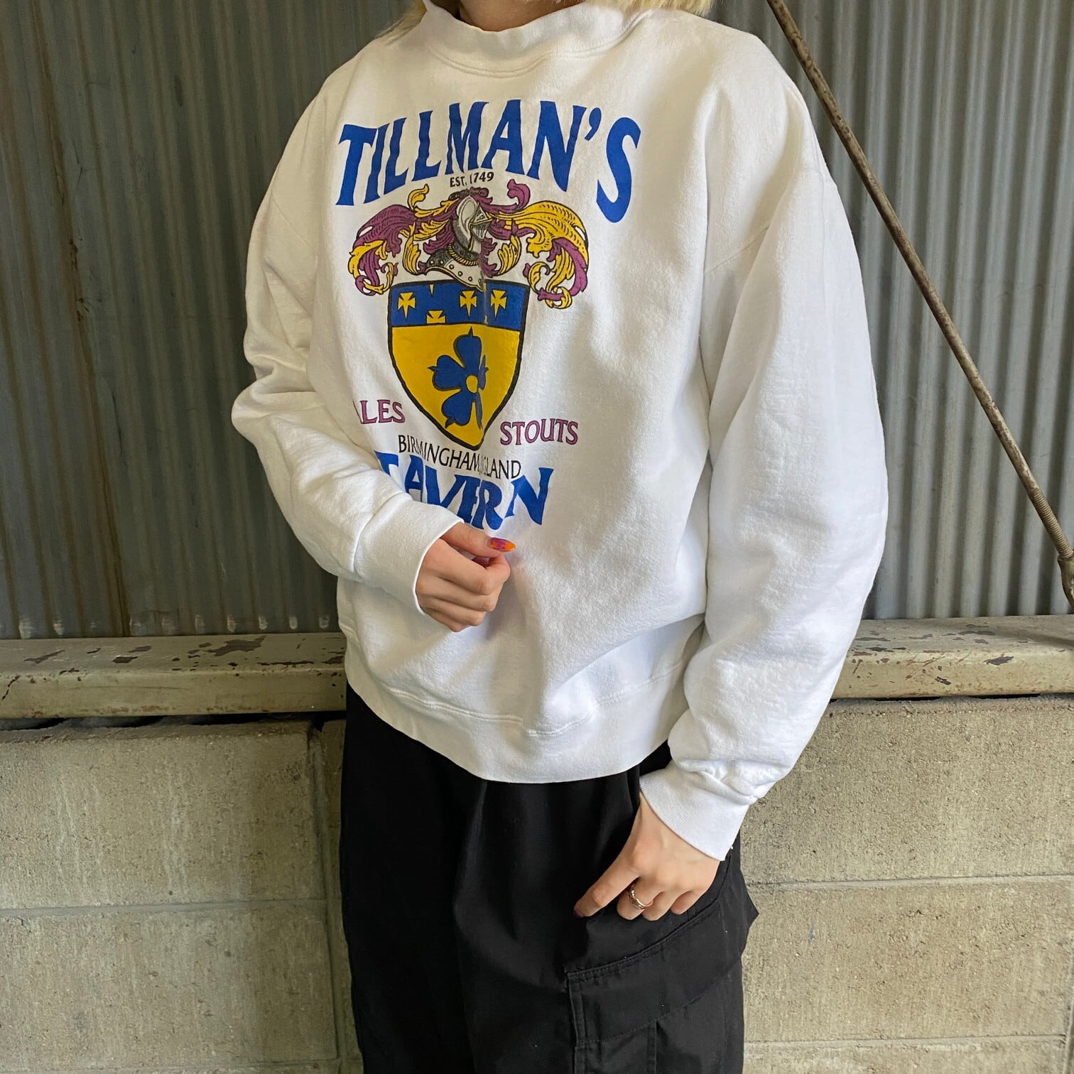 USA製 90年代 TILLMAN'S TAVERN プリントスウェットシャツ メンズL 古着 90s ヴィンテージ ビンテージ トレーナー ホワイト  白【スウェット】【SW20】【AN20】 | cave 古着屋【公式】古着通販サイト