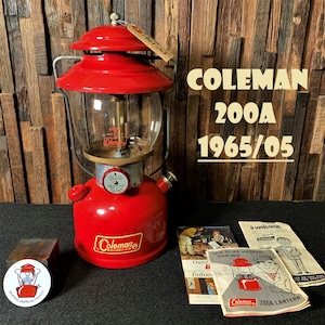 コールマン 200A 1965年5月製造 後期 パテンツペンディング 白枠 ランタン COLEMAN 完全分解製造済み パイレックスグローブ 美品 キャンプ バースデー