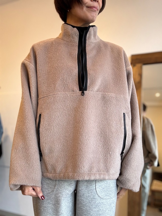 【YENN】シャギーハーフジップジャケット