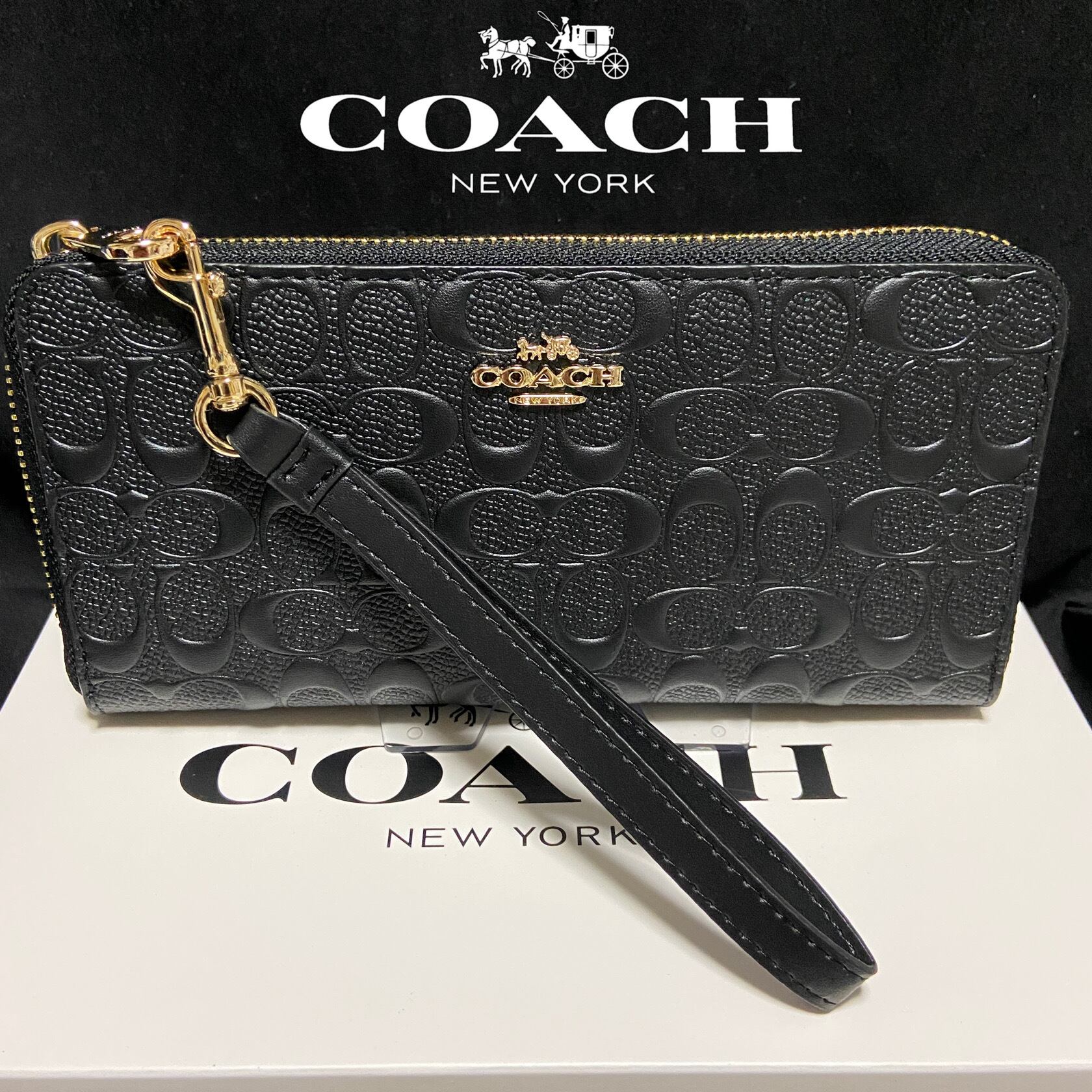 SALE】新作 新品 コーチ 財布 ラウンドジップ エンボスドシグネチャー