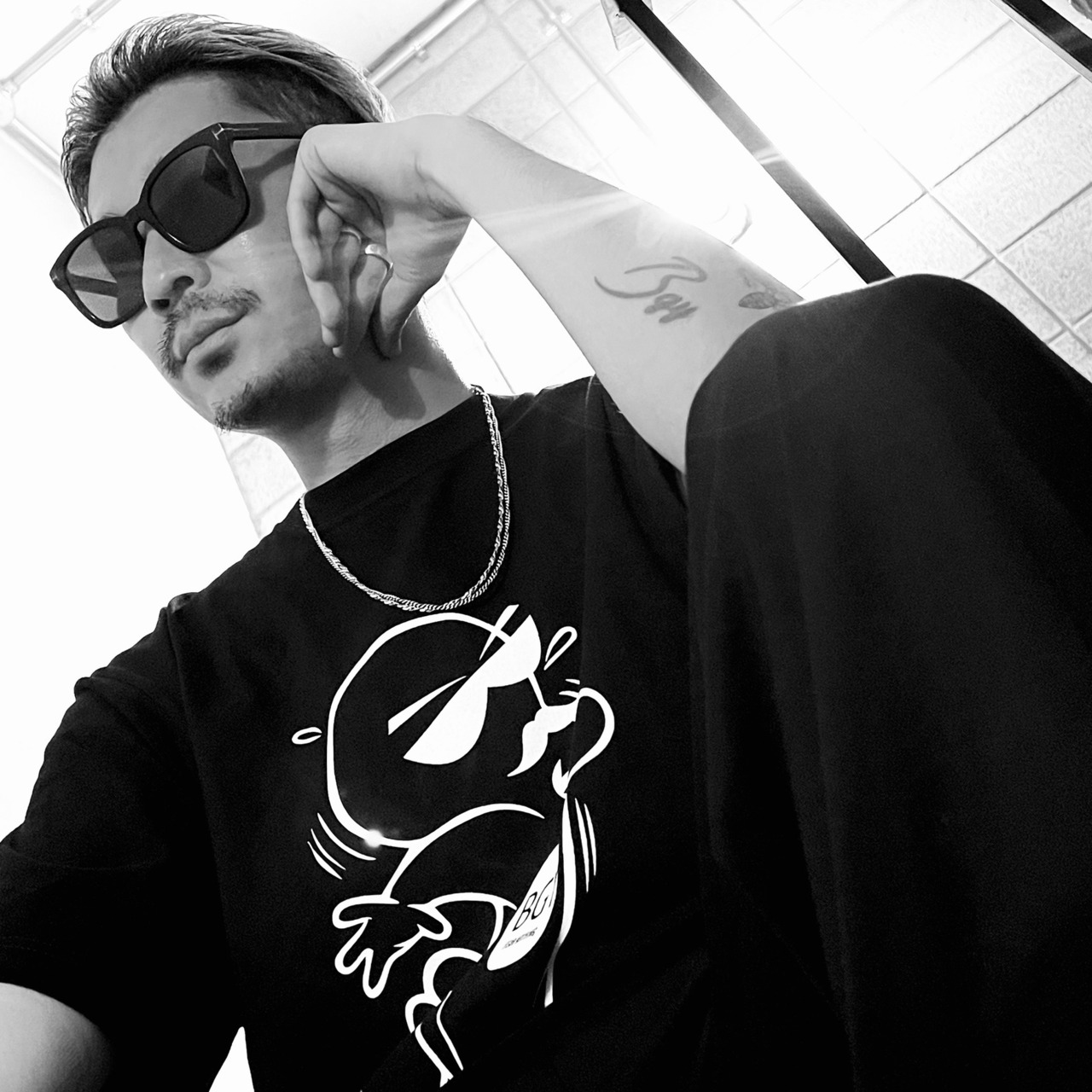 WORLD STANDARD×BGYコラボ/クルーネックプリントTシャツ/WSHT-098