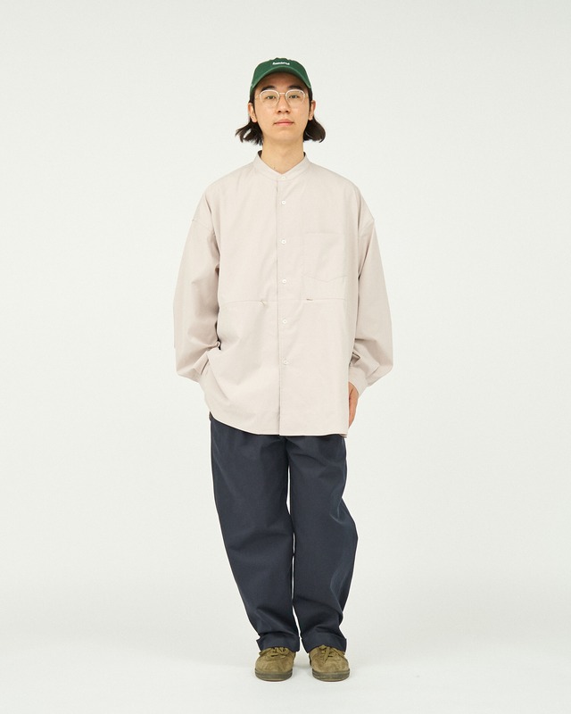 残り１点【FreshService(フレッシュサービス)】STRETCH MATTE TAFFETA BAND COLLAR SHIRT（FSC241-50096）