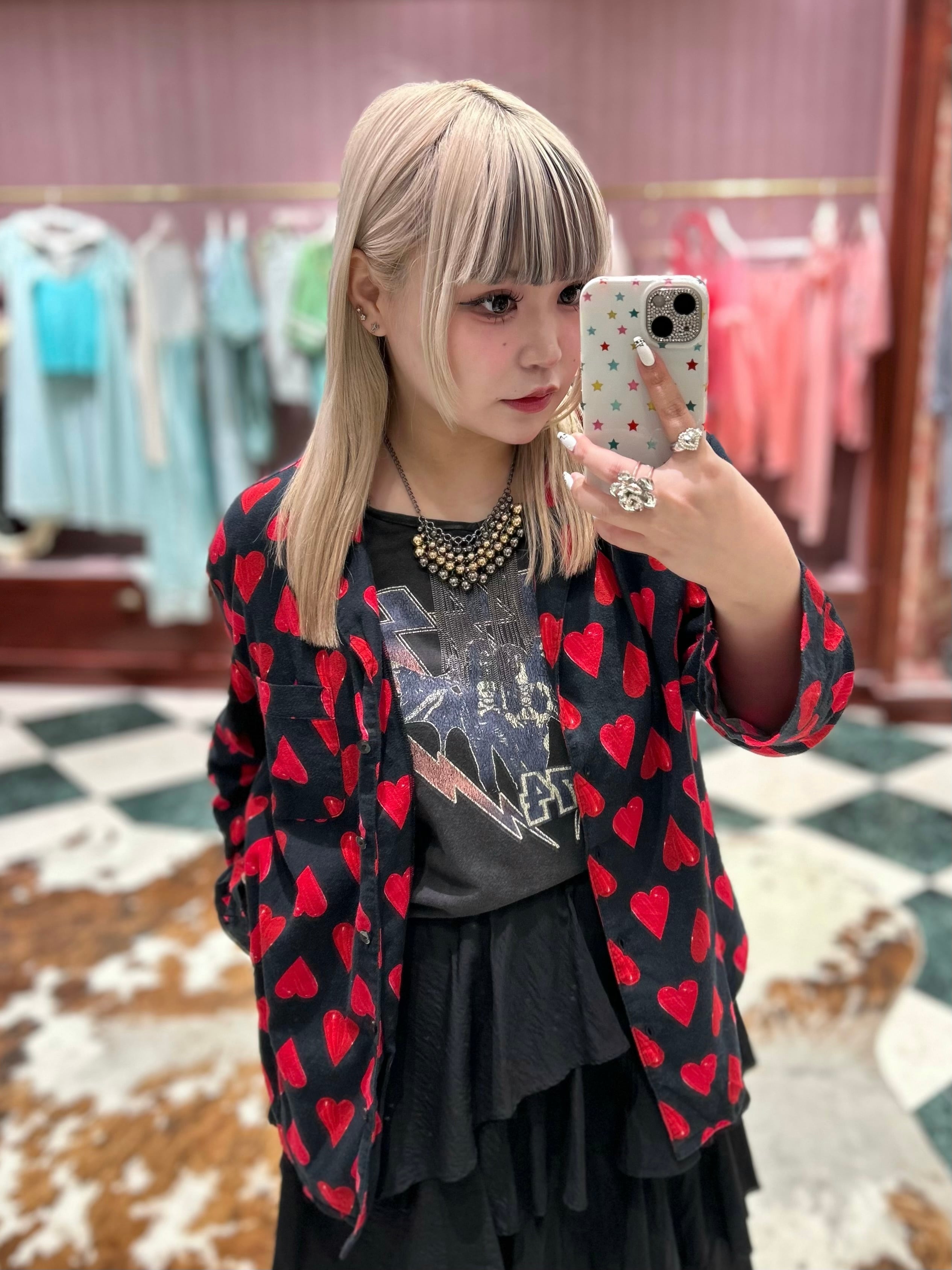 Vintage " Heart Print Shirt "