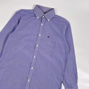 BURBERRY LONDON バーバリー ロンドン チェック BD ボタンダウン 長袖シャツ M/パープル系 メンズ