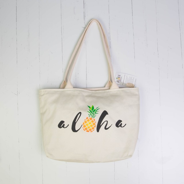 トート（防水裏地付き）Aloha Script Pineapple