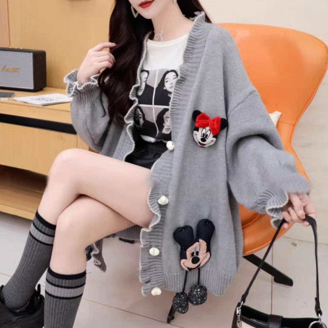 【outer】カートゥーンニットカーデ M27207