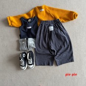 韓国子供服 / pie / 26Autumn /ココアボーダーパンツ/ 秋服 /パンツ*XS~XL *