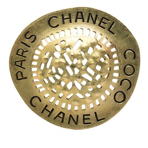 シャネル 麦わら帽子 ストローハット モチーフ ヴィンテージ ブローチ ゴールド メッキ レディース CHANEL 【中古】
