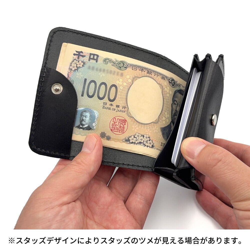 栃木レザー スタッズウォレット 本革 日本製 メンズ バイカー アメカジ