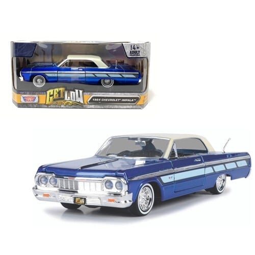 1964 Chevy Impala - Get Low Blue 1:24 Diecast シェビー インパラ