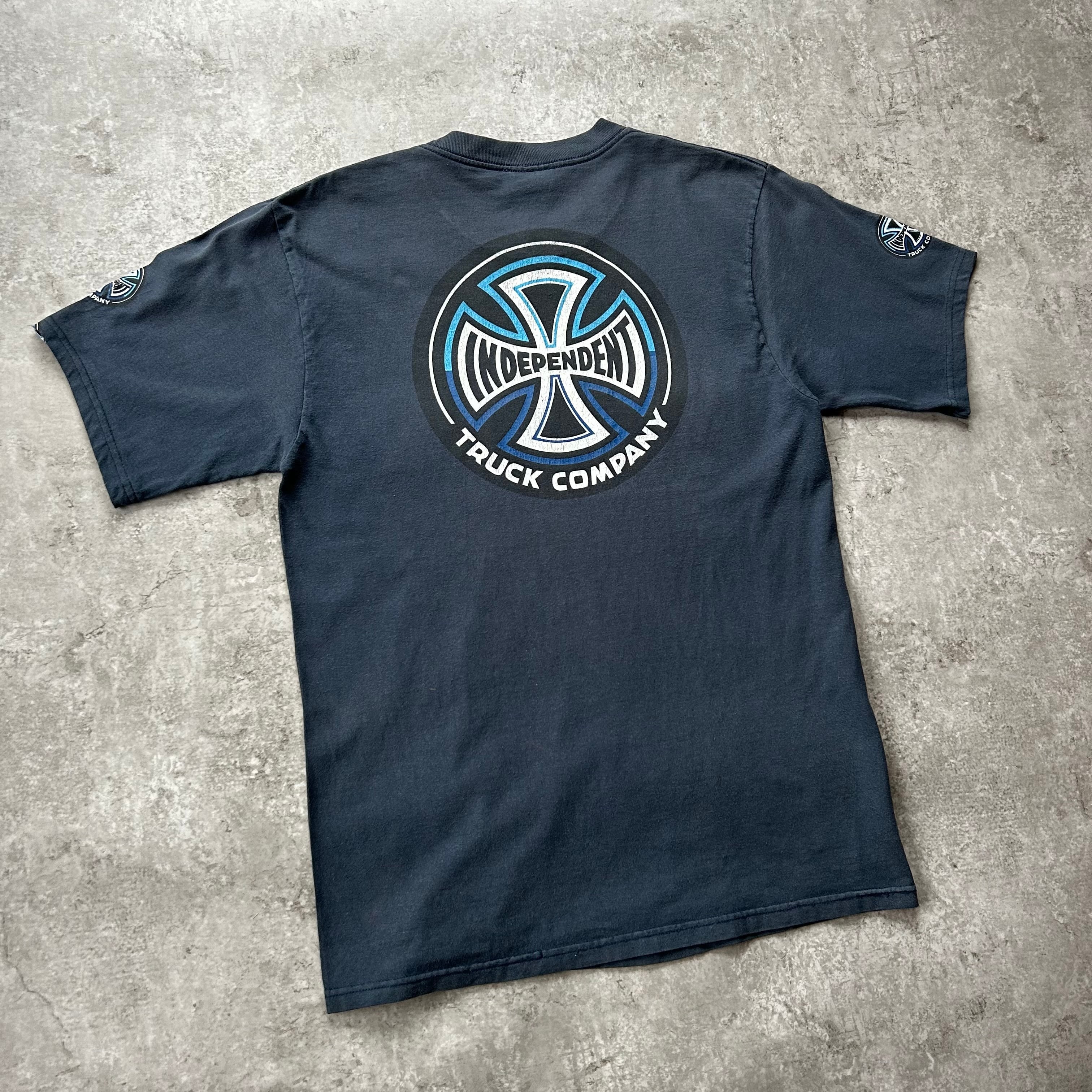 90s independent Tシャツ　アイアンクロス　USA製 NHS 00s インディペンデント tシャツ USA製 ネイビー アイアンクロス NHS