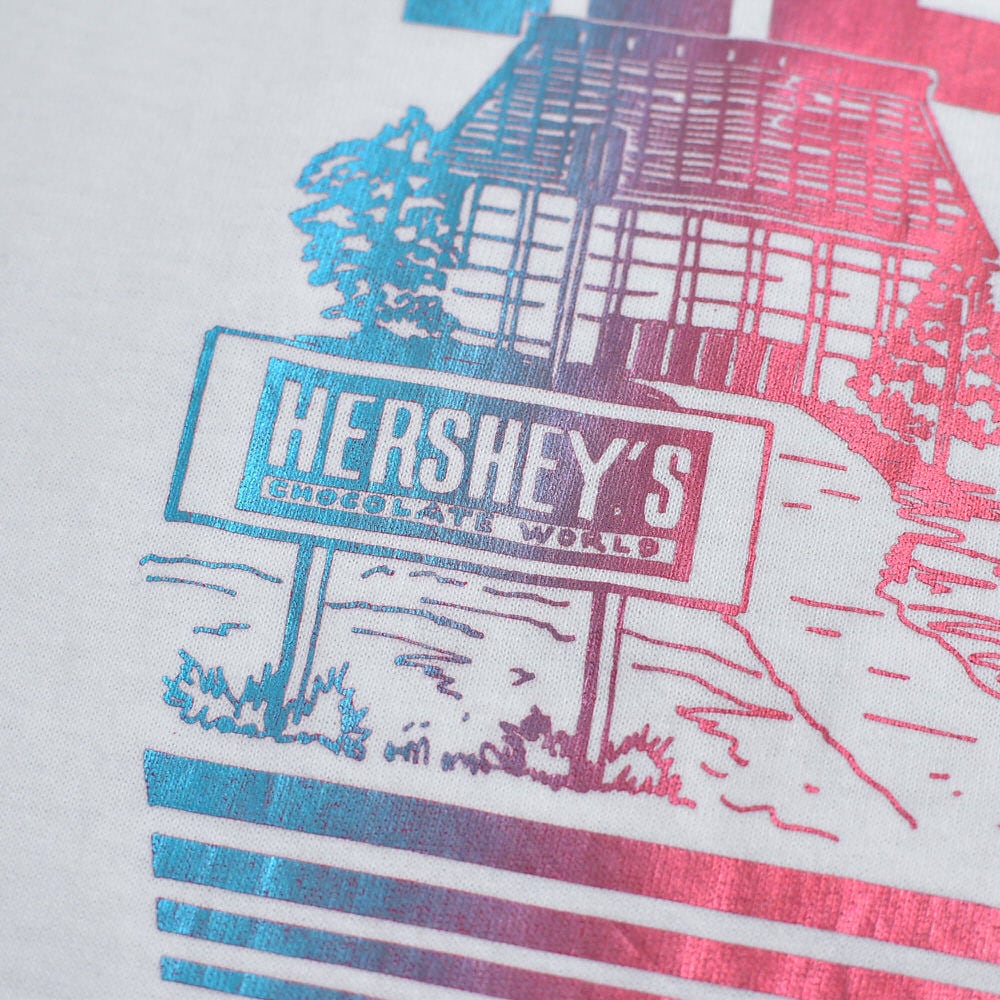 90s アメリカ製 HERSHEY'S ハーシーズ 箔プリントTシャツ チョコレート