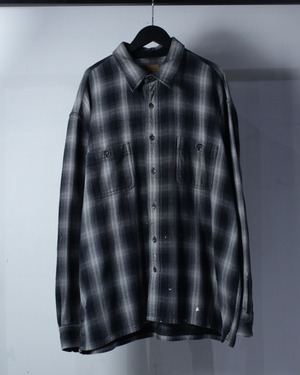 【Caka BLACK】“ST. JOHN’S BAY” Monotone Ombre Check Vintage Flannel Shirt