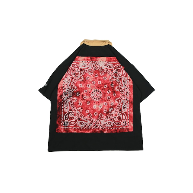 SMOKING 6B BIG BANDANA S/S Open Collar Shirt [ BLACK x RED ] *Special