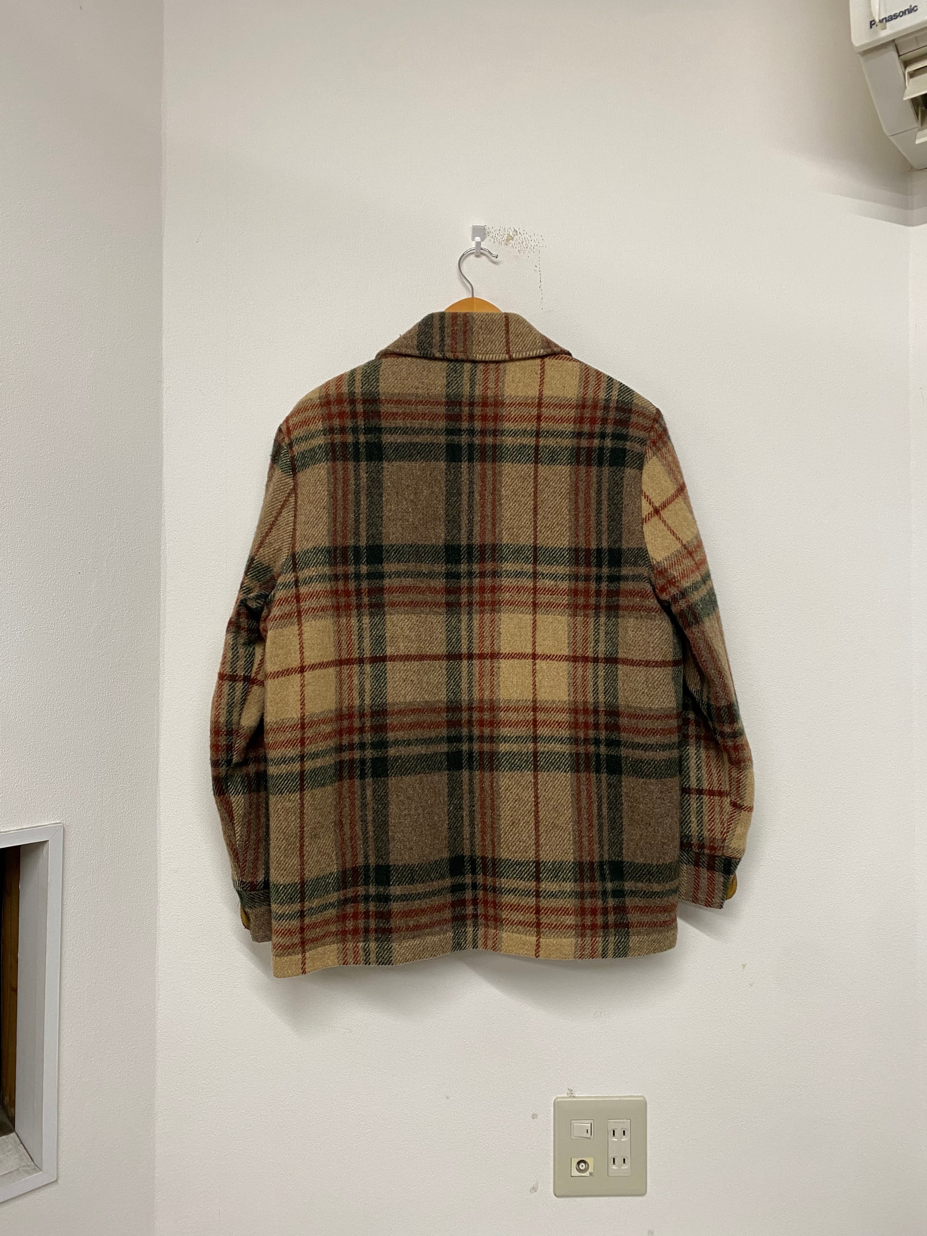 70s USA WoolRich Wool Nylon Boa Check Sports Jacket/L | ACIDHOUSE