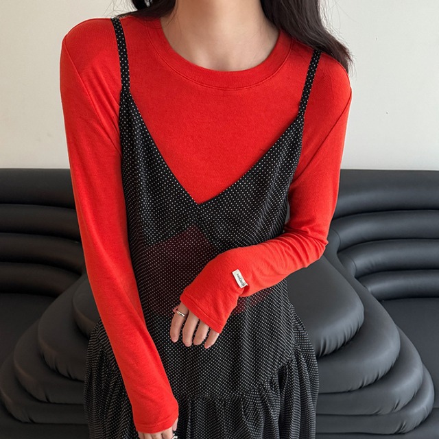 slim-fit cut-and-sew top　J00467